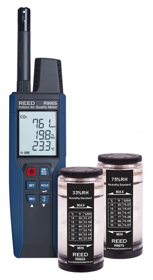 REED R9905-KIT Data Logging Indoor Air Quality Meter with Humidity Calibration Standards