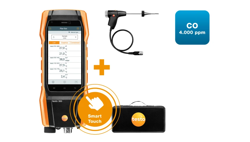 testo 300 NEXT LEVEL kit 1 - Flue gas analyzer (O2, CO up to 4,000 ppm)